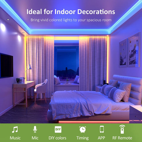 Novostella 12M RGB Strip Lights (RF Remote + Bluetooth)