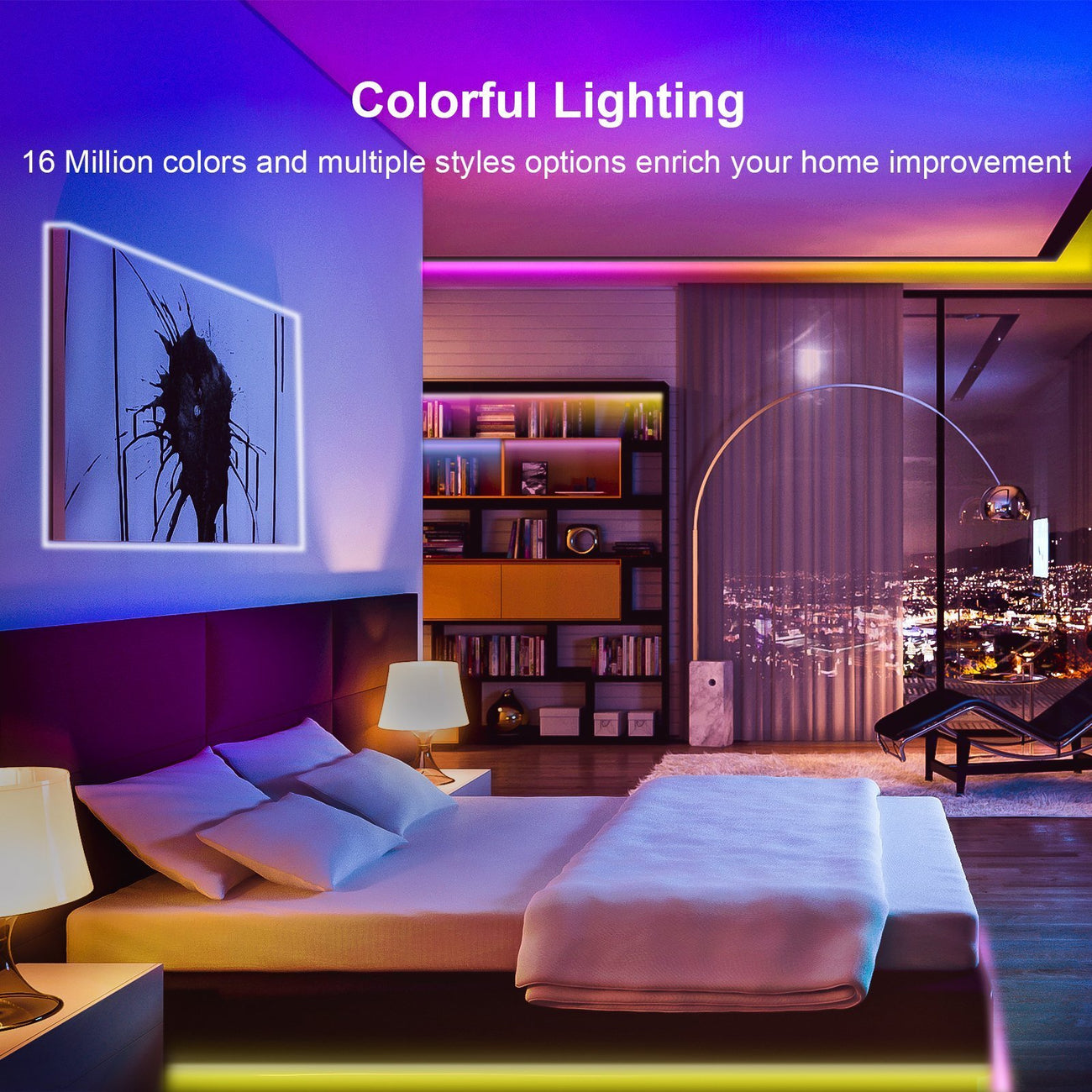 Ustellar 40M Bluetooth + IR Remote RGB Smart Strip Lights (US)