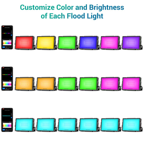 GemBand Smart Flood Lights RGBW 6-Pack