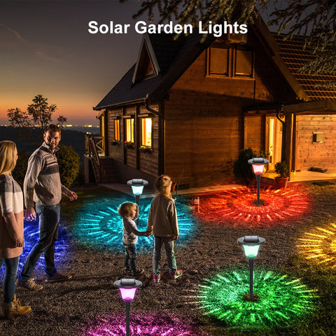 MustWin 2 Pack Solar Powered Bluetooth App Control RGBW Spike Light (US)--FREE SHIPPING