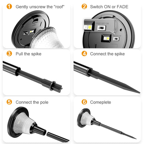 MustWin 2 Pack Solar Powered Bluetooth App Control RGBW Spike Light (US)--FREE SHIPPING