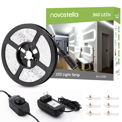 Novostella 6M Strip Lights with Dimmer-6000K Cool White (US)