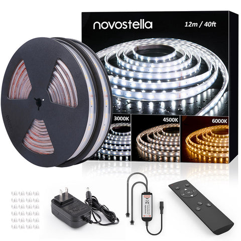 Novostella 20ft Waterproof Tunable White LED Strip Light