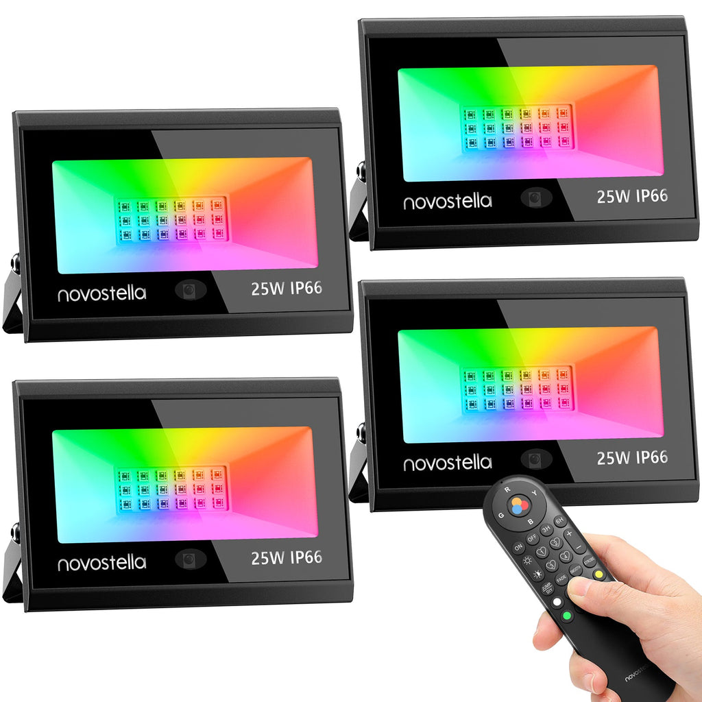 Novostella 4 Pack 25W Remote Control RGB Flood Light (EU)