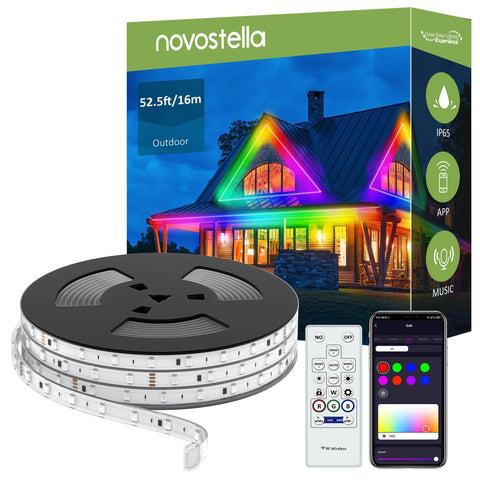 Novostella Play-Rainbow 52.5ft 16M IP65 Smart Strip Lights