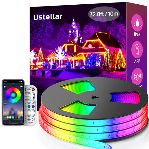 Ustellar 32.8ft Outdoor LED Color Changing RGB Strip Lights (US)