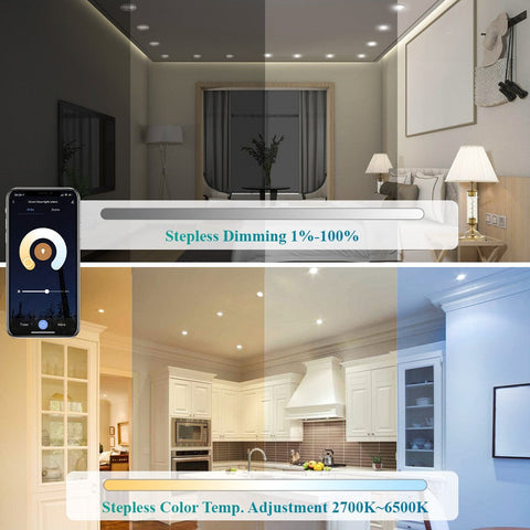 Ustellar 2 Pack 6 Inch Tunable White Bluetooth Mesh Panel Down Lights Kit (US)- FREE SHIPPING