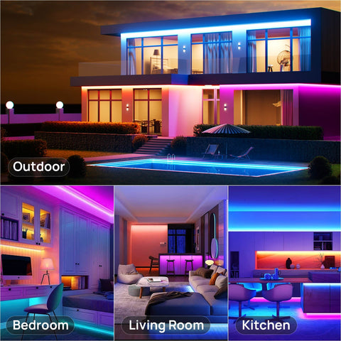 Ustellar 65.6ft Outdoor LED Color Changing RGB Strip Lights (US)