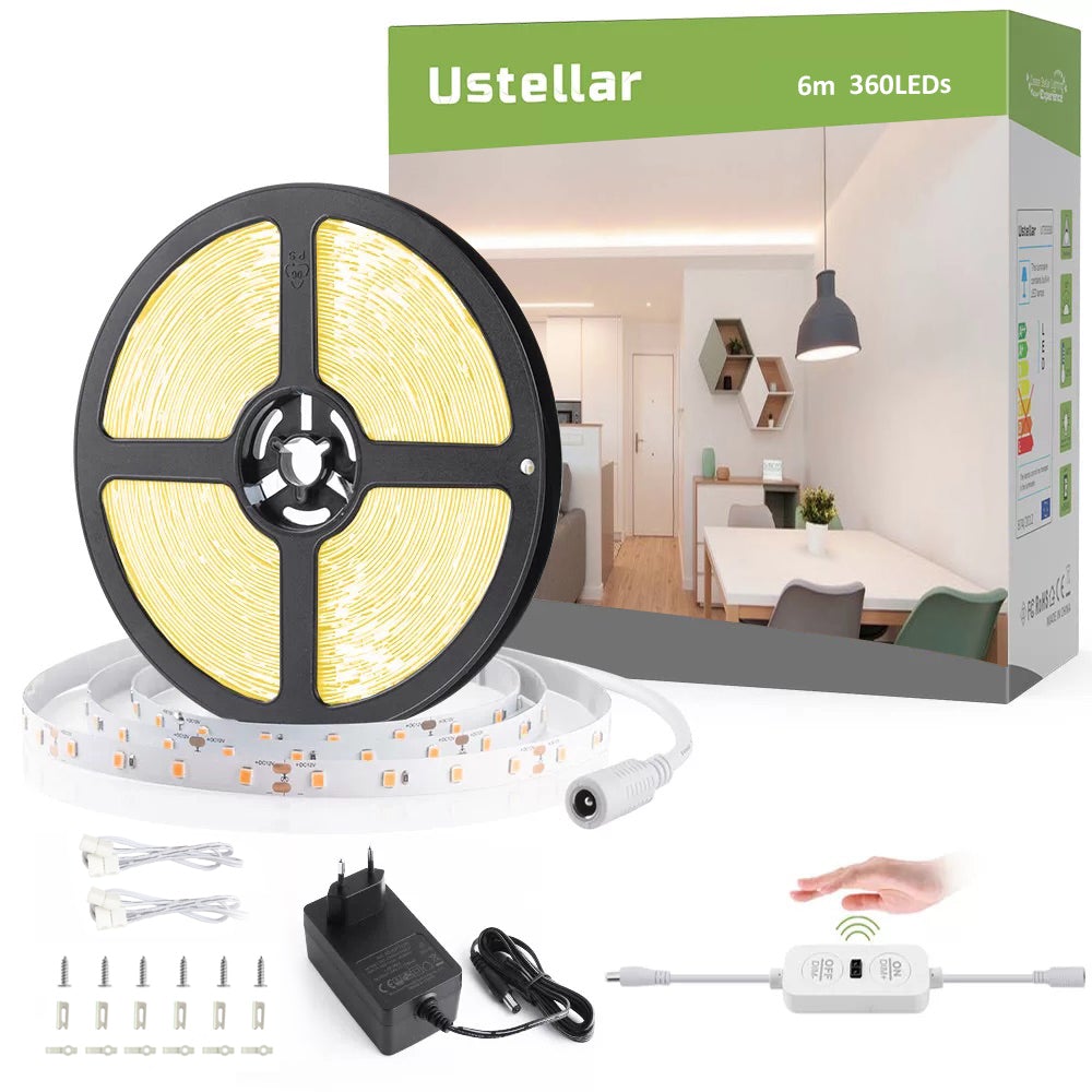 Ustellar 6M 3000K Hand Wave Under Cabinet Strip Lights (EU)