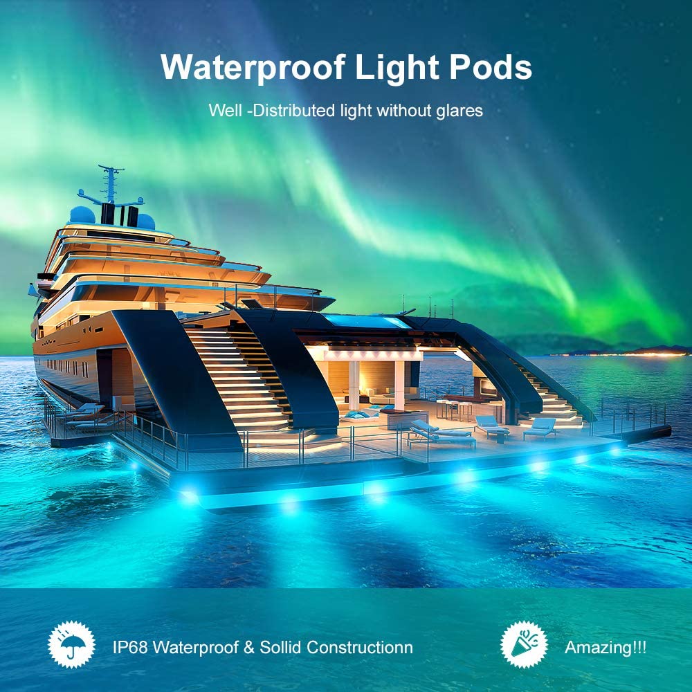 Ustellar 6 Pods Bluetooth RGB Car Rock Lights (US)- FREE SHIPPING